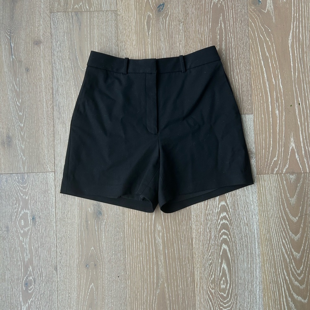 Aritzia Black High Waist Pleated Mini Shorts